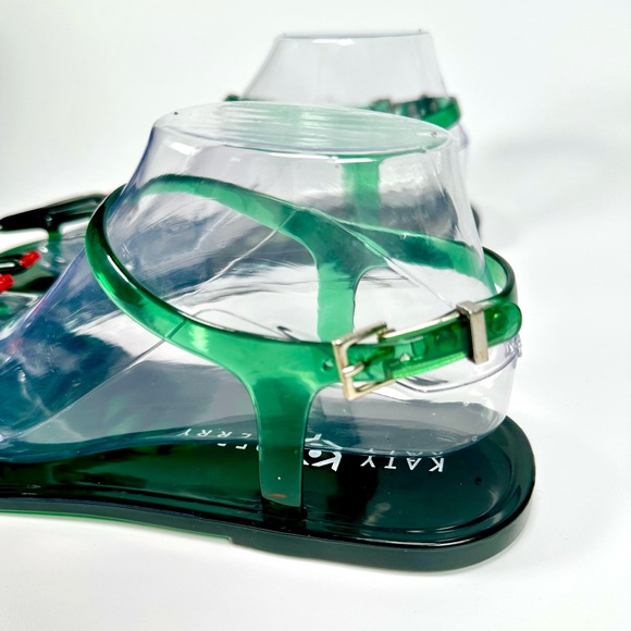 Katy Perry Womens The Geli Flat Sandals Green Cactus Cacti Jelly Shoe - Picture 10 of 14